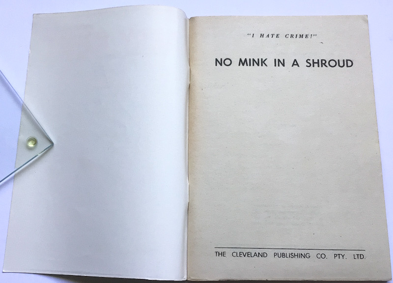 Larry Kent No Mink In A Shroud Australian Detective paperback book No685
